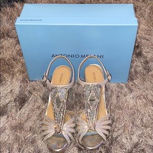 Silver Jeweled Sandal